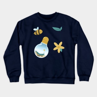 Cute Bee Lightbulb Terrarium Crewneck Sweatshirt